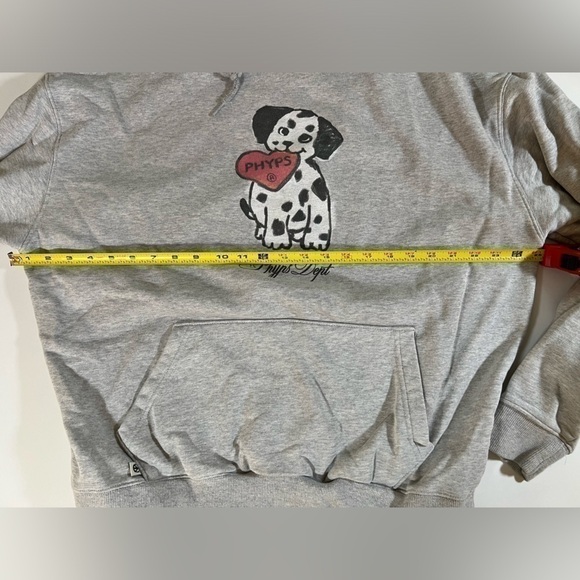 PHYPS Dept. dalmation puppy grey heavyweight streetwear skater hoodie XL - Picture 6 of 11